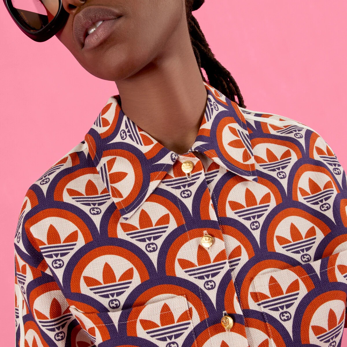 adidas x Gucci Interlocking G and Trefoil shirt - 4