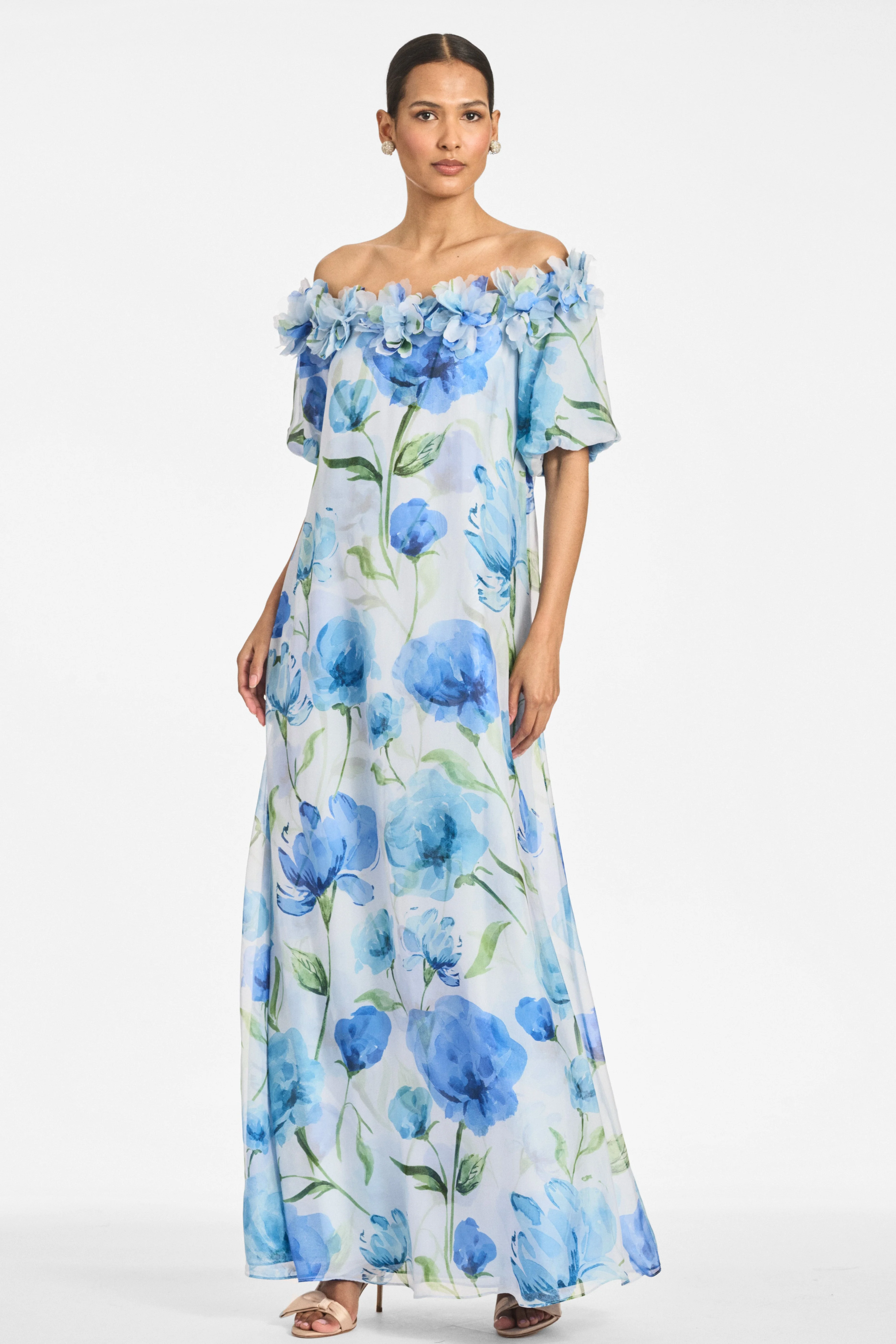 VALENTINA GOWN - GRANDE SAPPHIRE POPPIES - 1