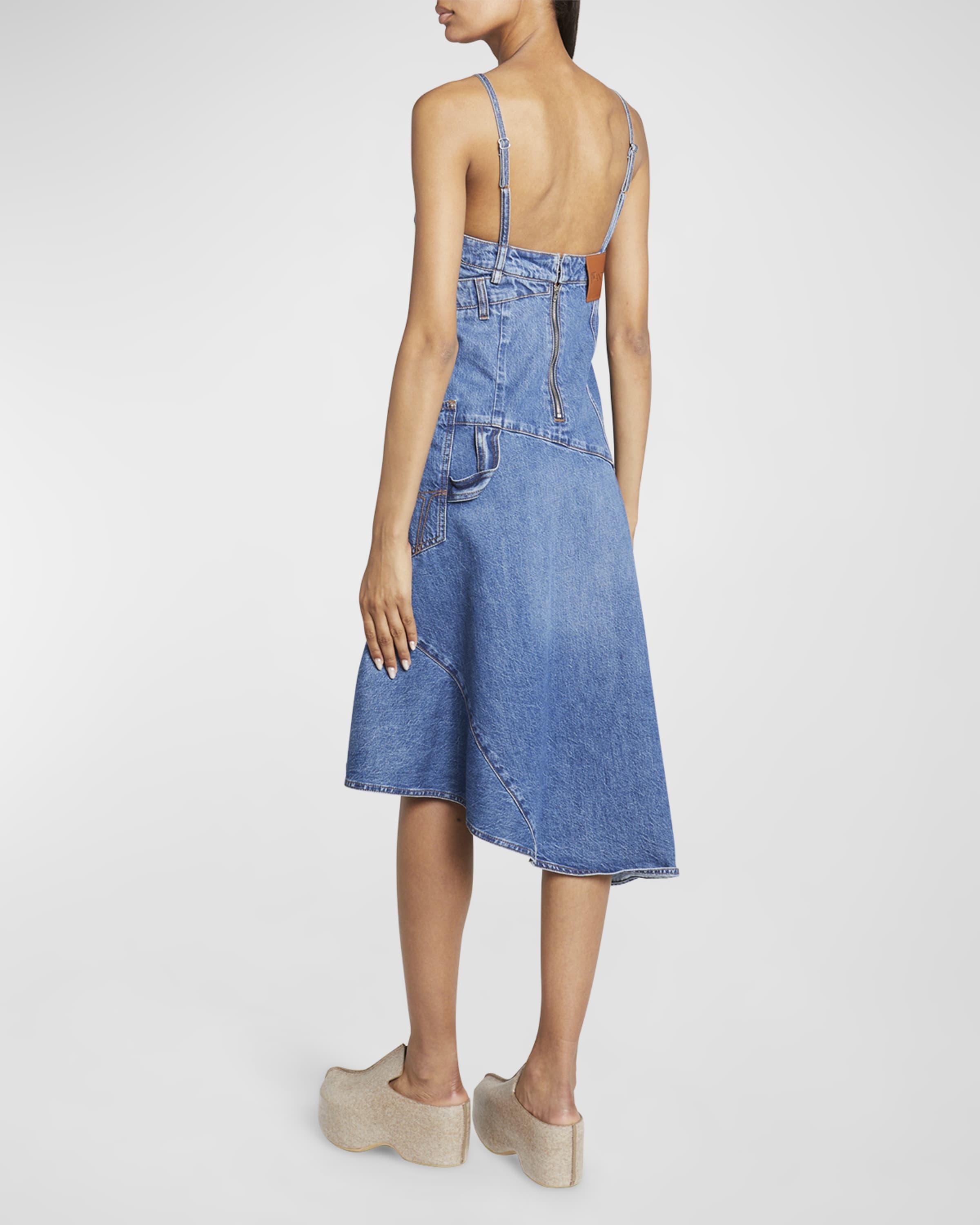 JW Anderson Sleeveless Twisted Denim Midi Dress