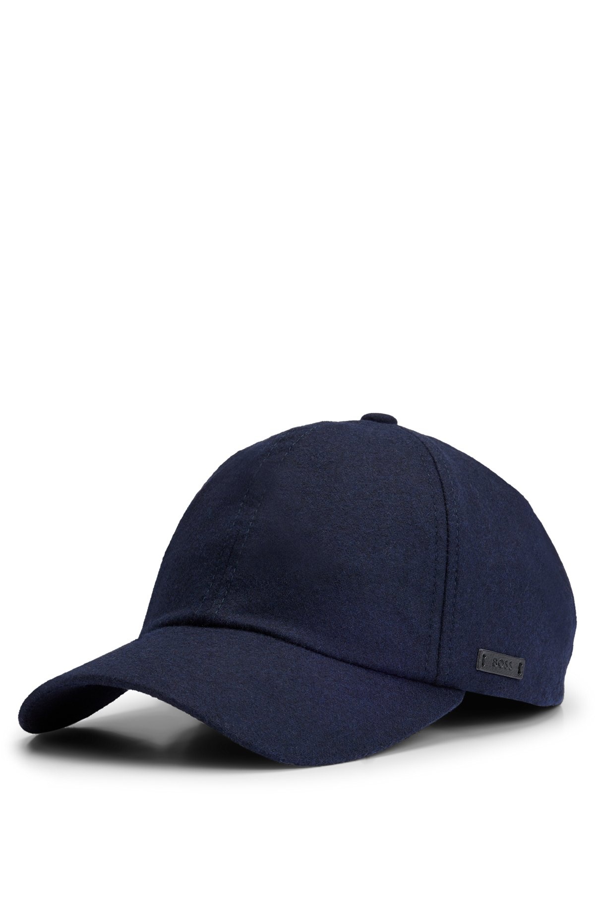 WOOL CAP WITH FAUX-LEATHER LOGO LABEL - 1