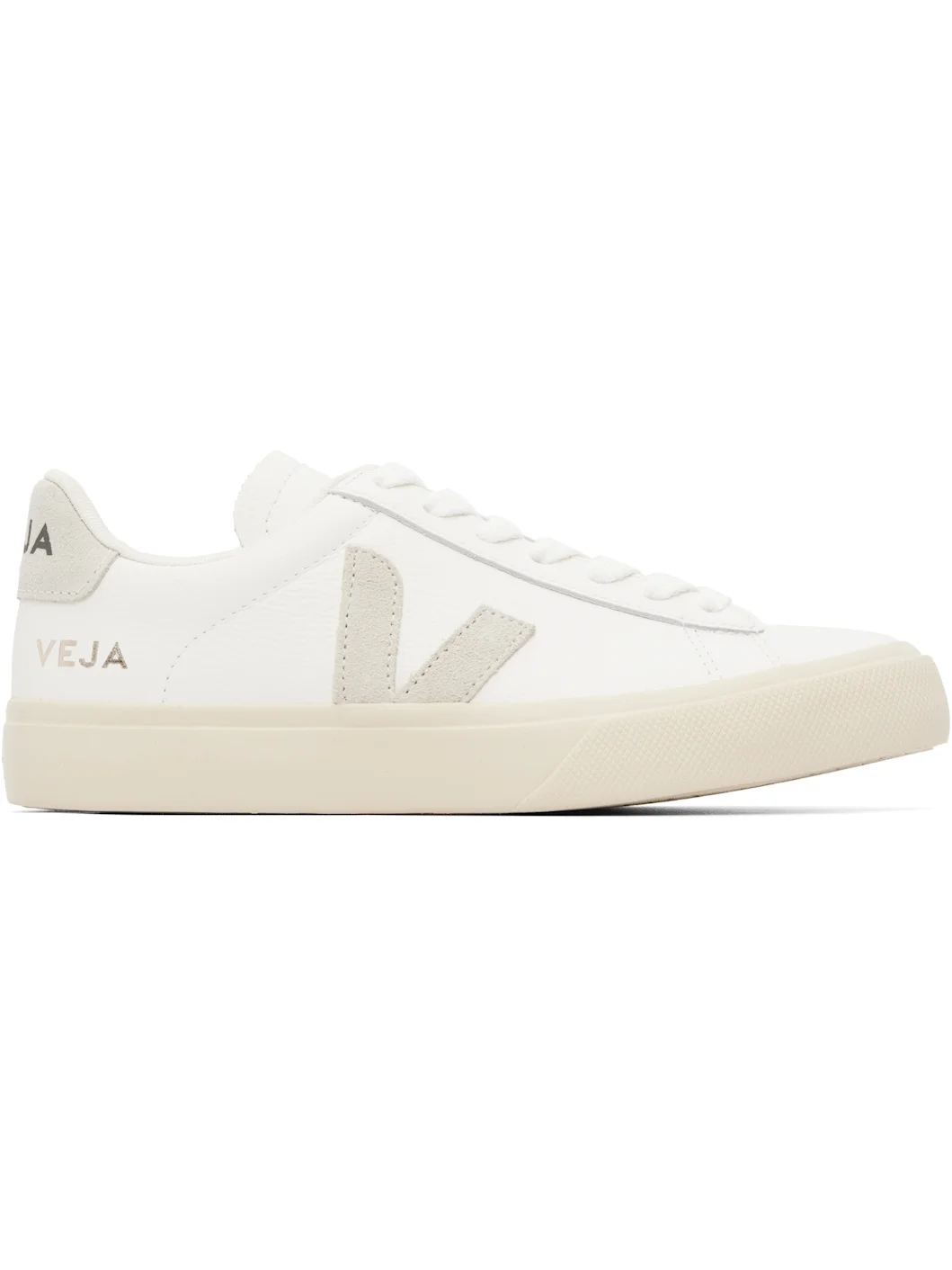 White & Gray Campo Leather Sneakers - 1