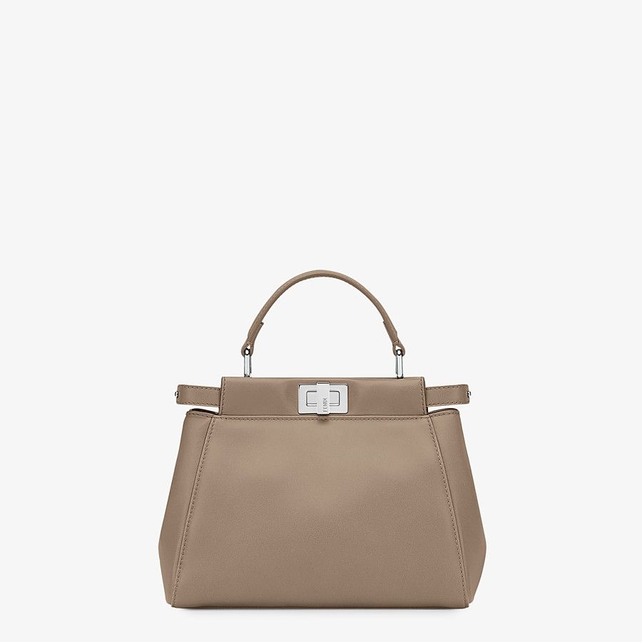 Dove gray leather hand bag - 1