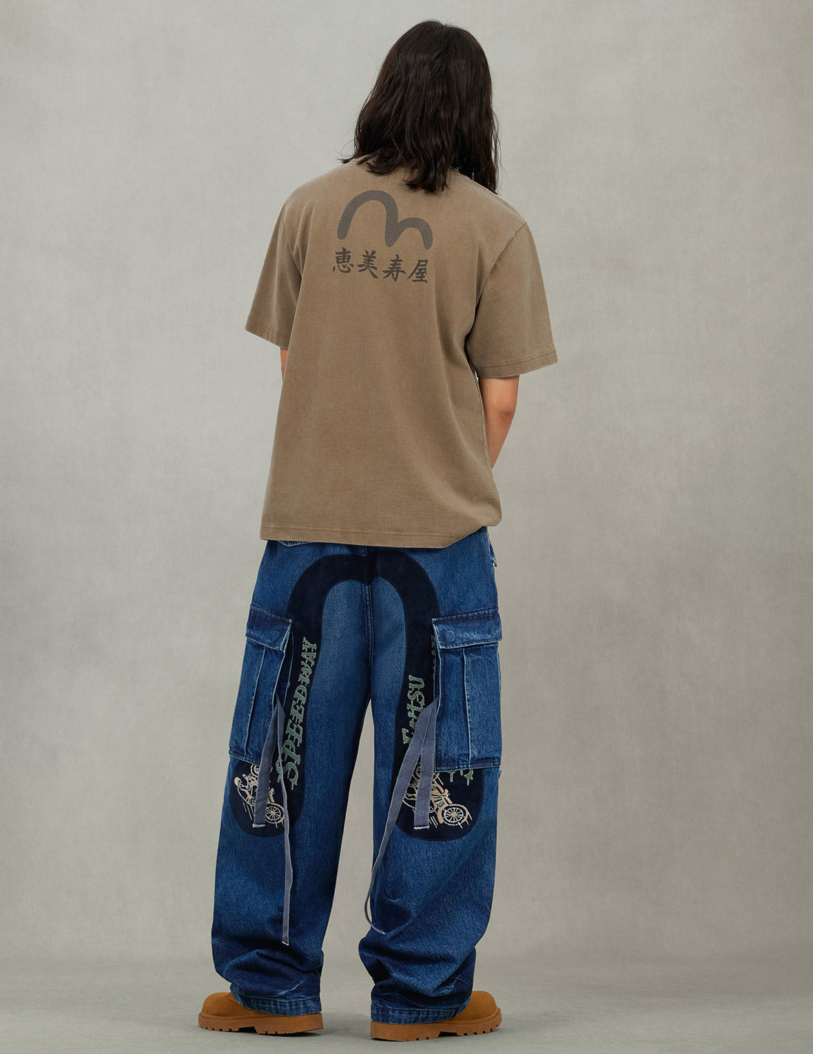 Seagull and "Ebisu" Print Relax Fit T-Shirt - 5