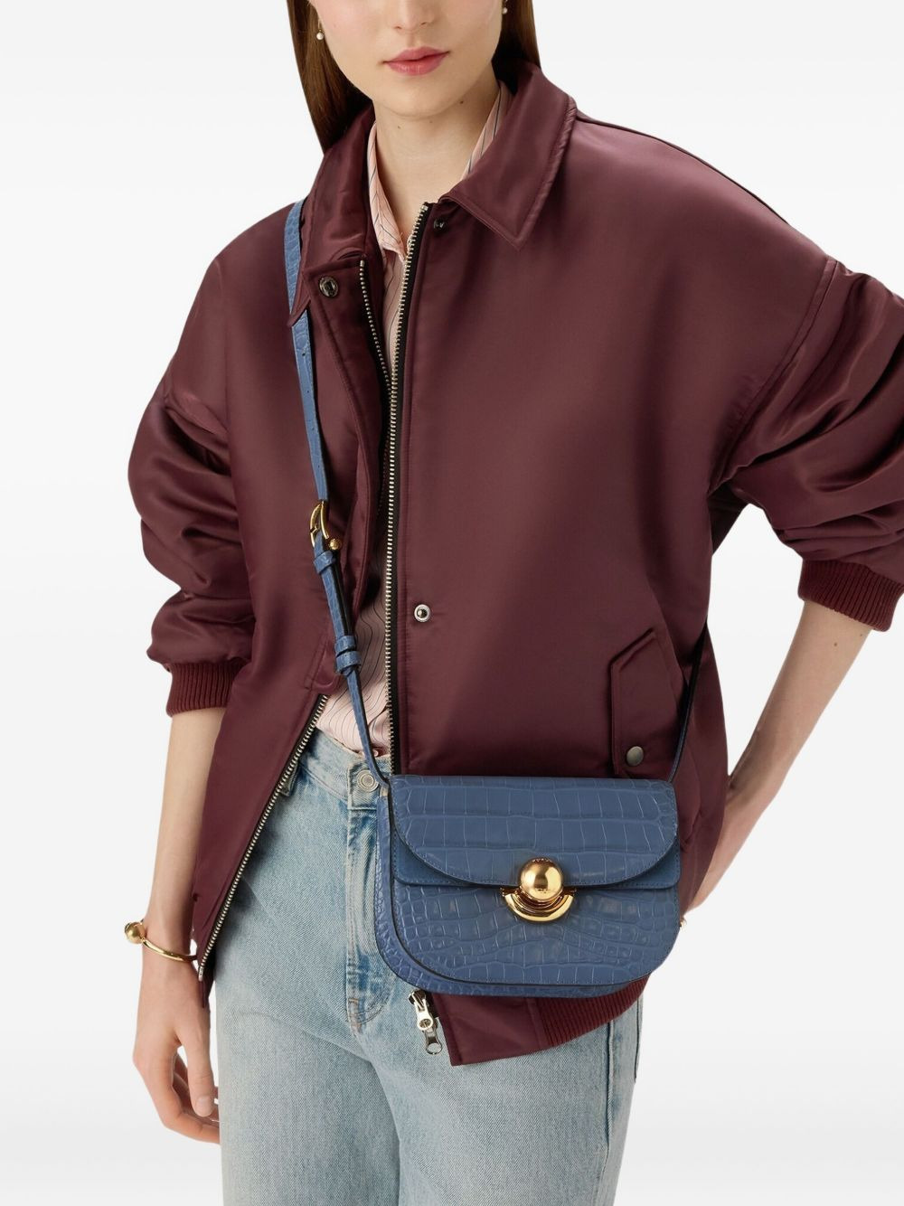 Sfera crocodile-embossed cross body bag - 2