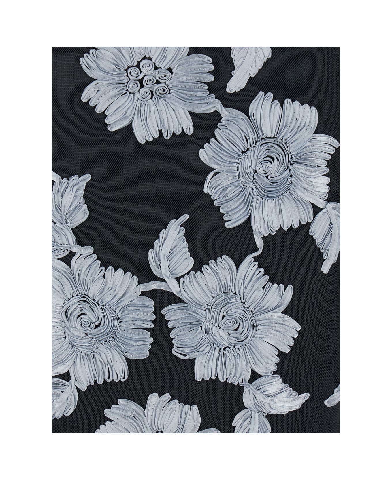 Flower Mesh Pencil Skirt - 3