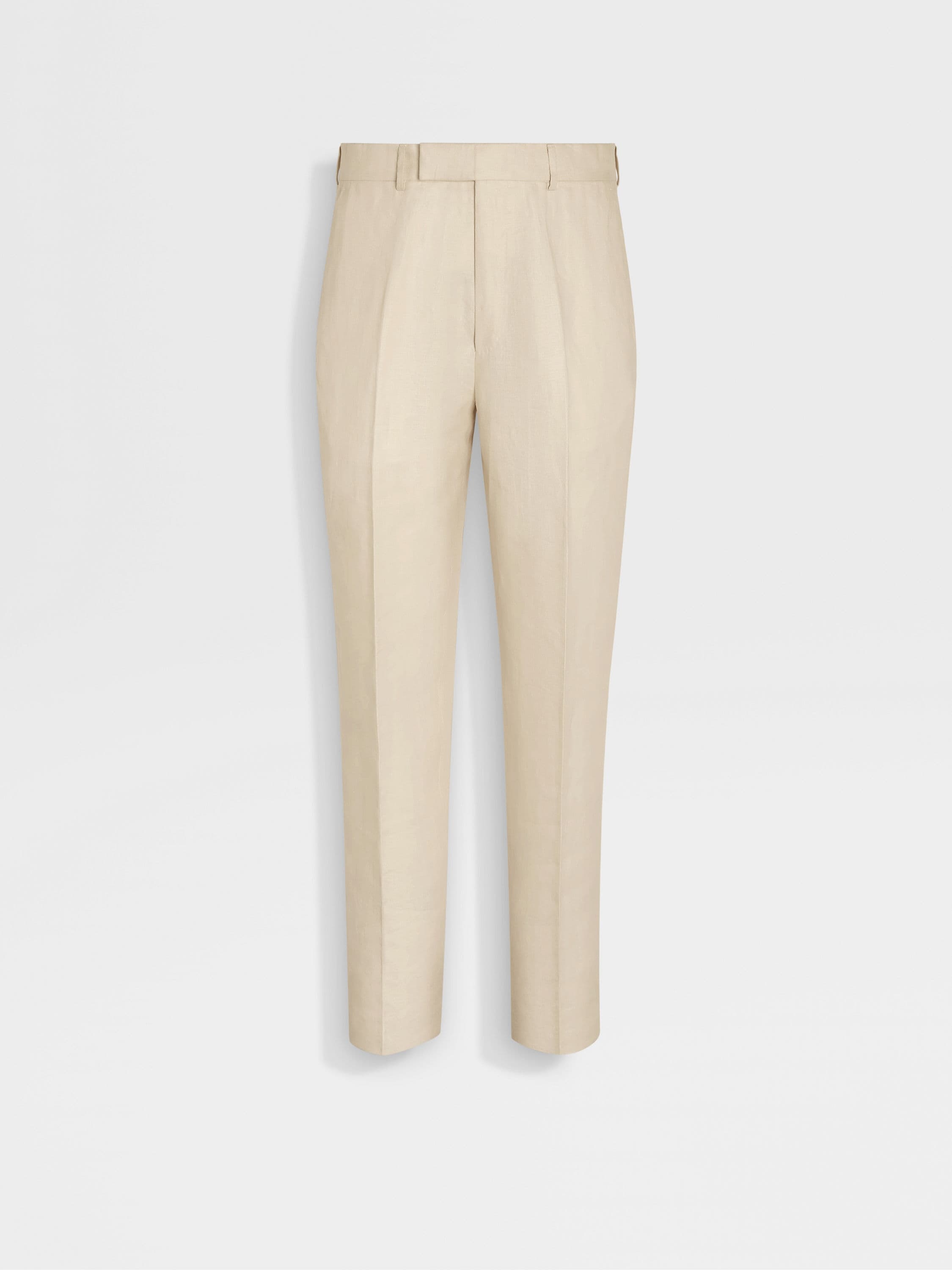 LIGHT BEIGE OASI LINO PANTS - 1