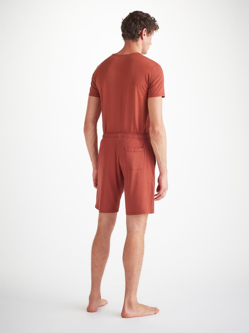 Men's Lounge Shorts Basel Micro Modal Stretch Rust Red - 4