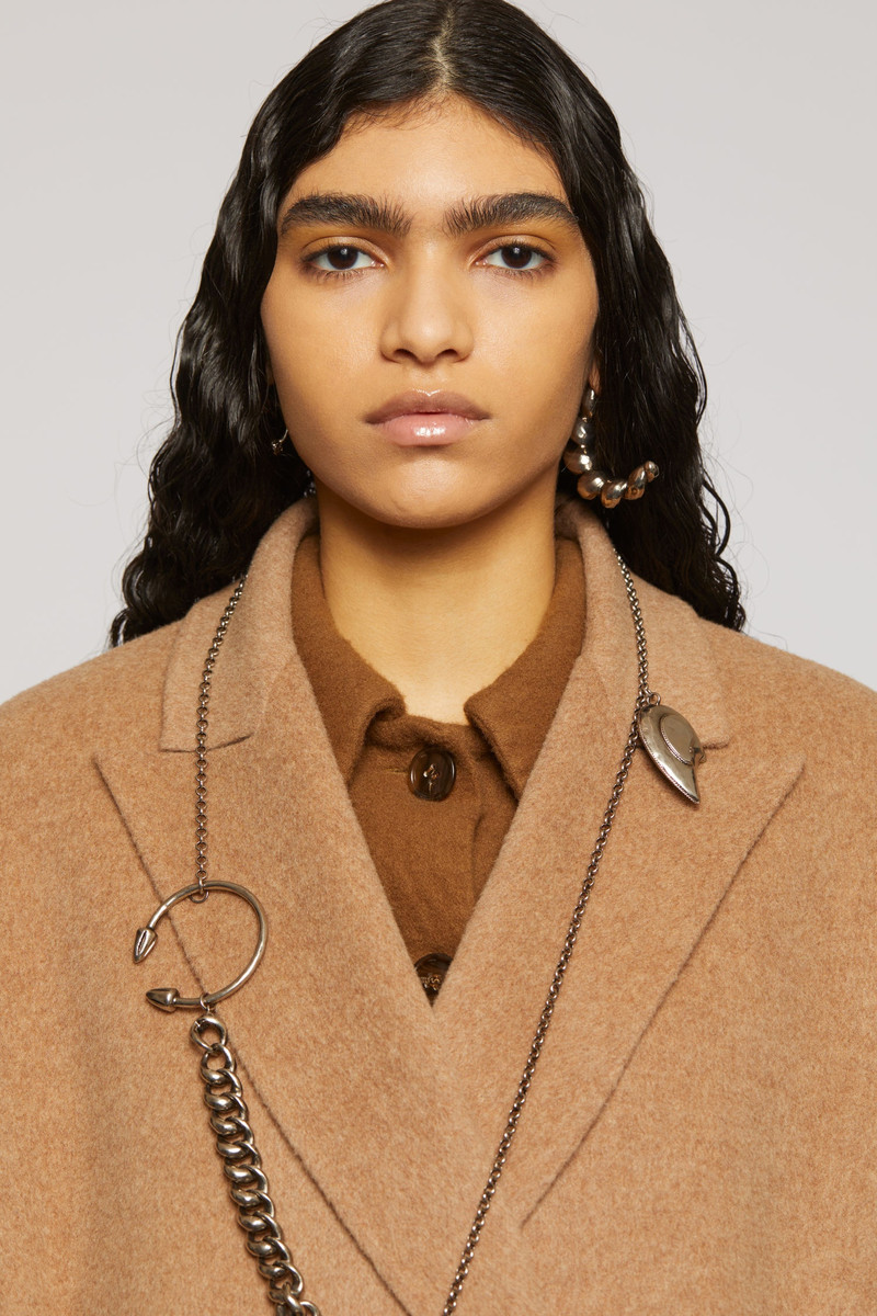 Belted wool coat camel melange 8