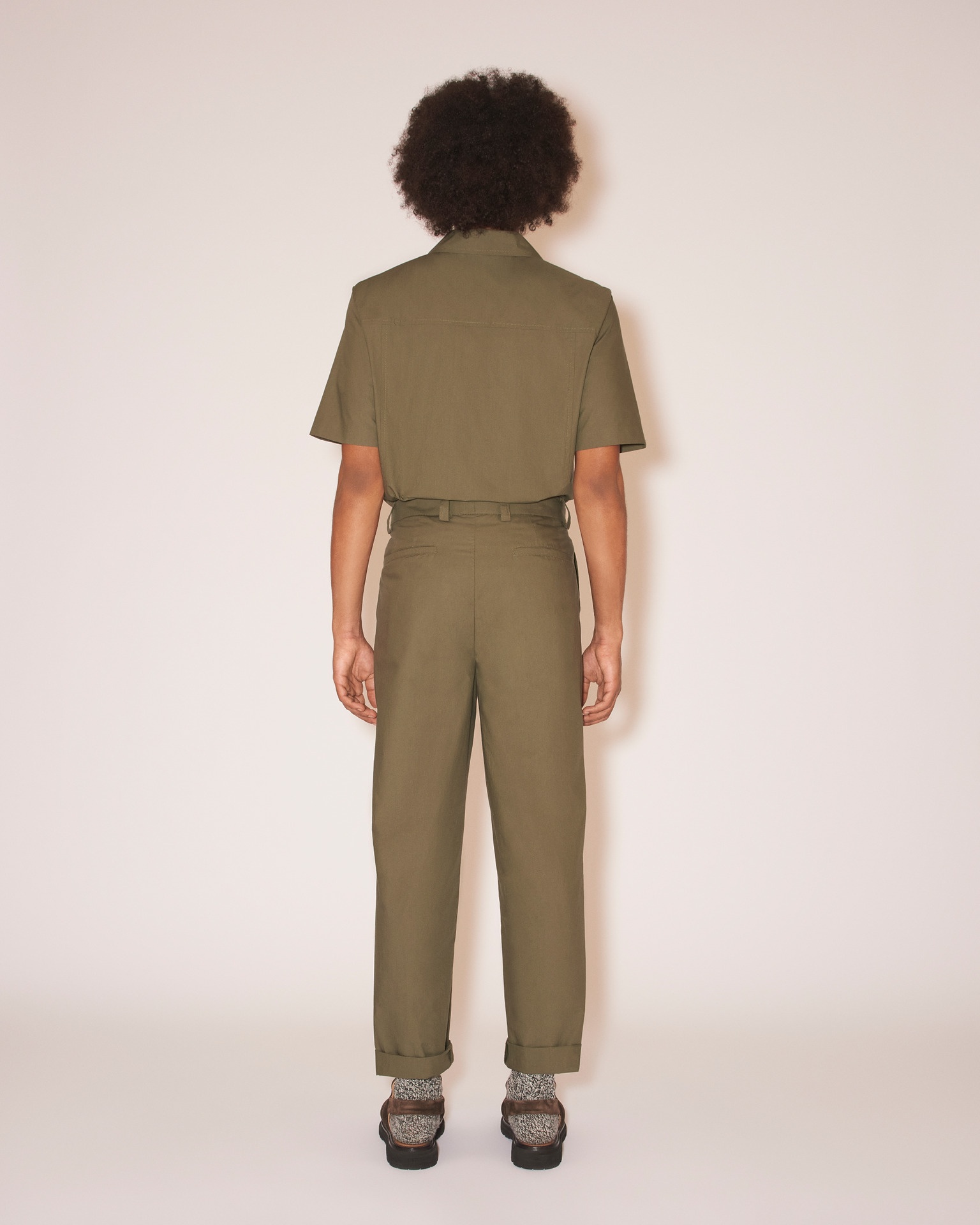 GINI - Lightweight poplin pants - Olive - 4