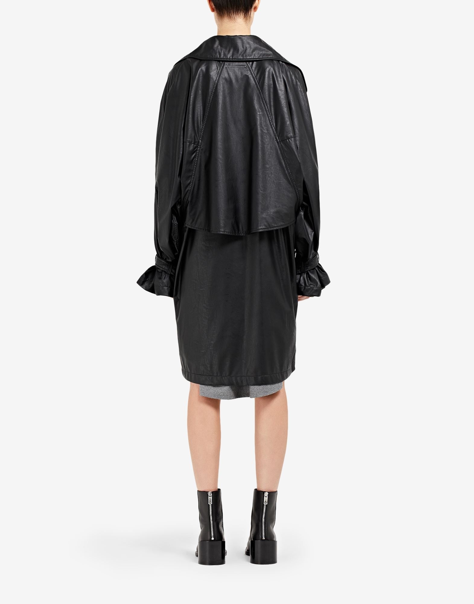 Faux leather trench coat - 4