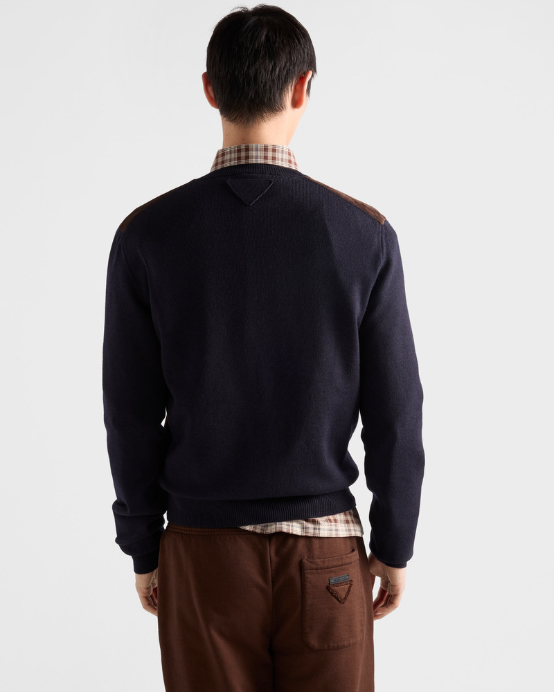 Superfine wool and suede sweater 5