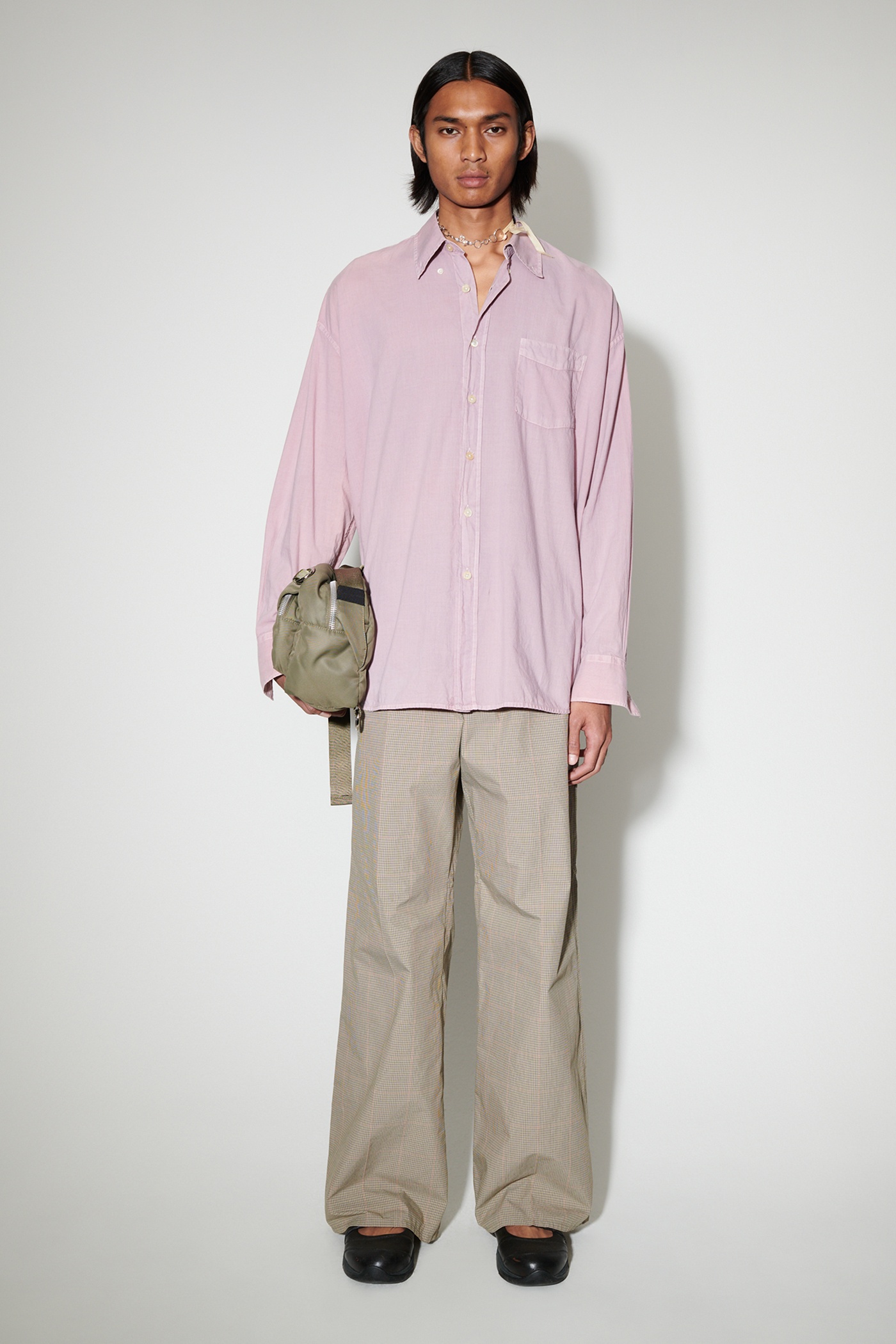 Borrowed BD Shirt Dusty Lilac Cotton Voile - 2