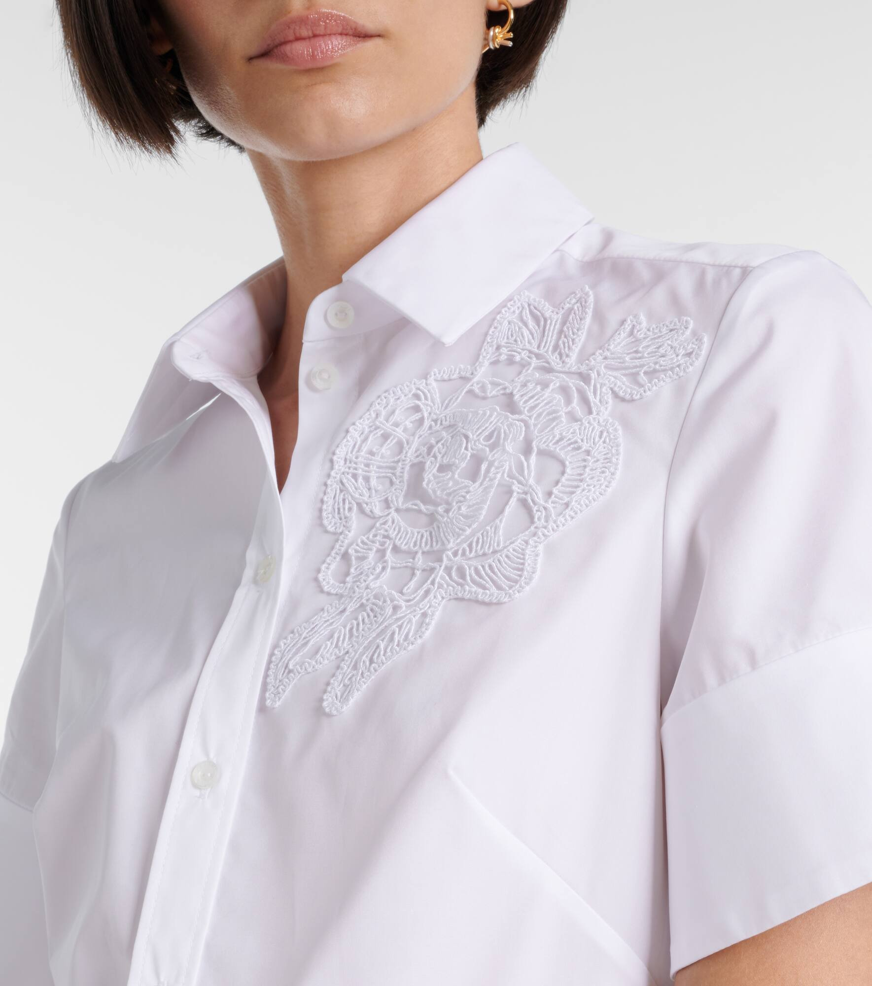Embroidered cotton poplin shirt - 4