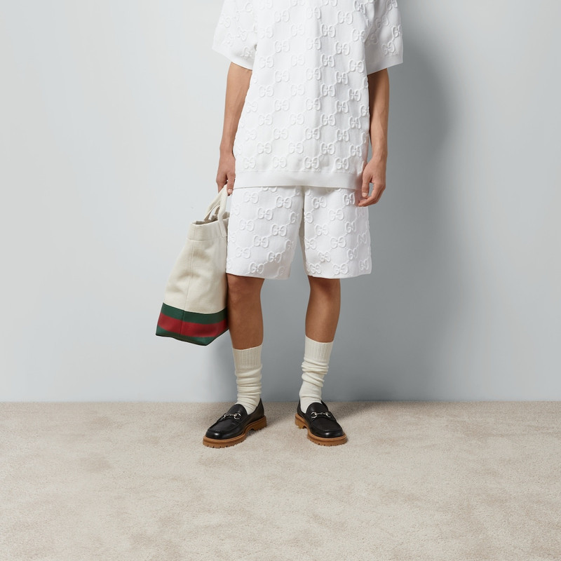 Viscose jacquard shorts with GG 5