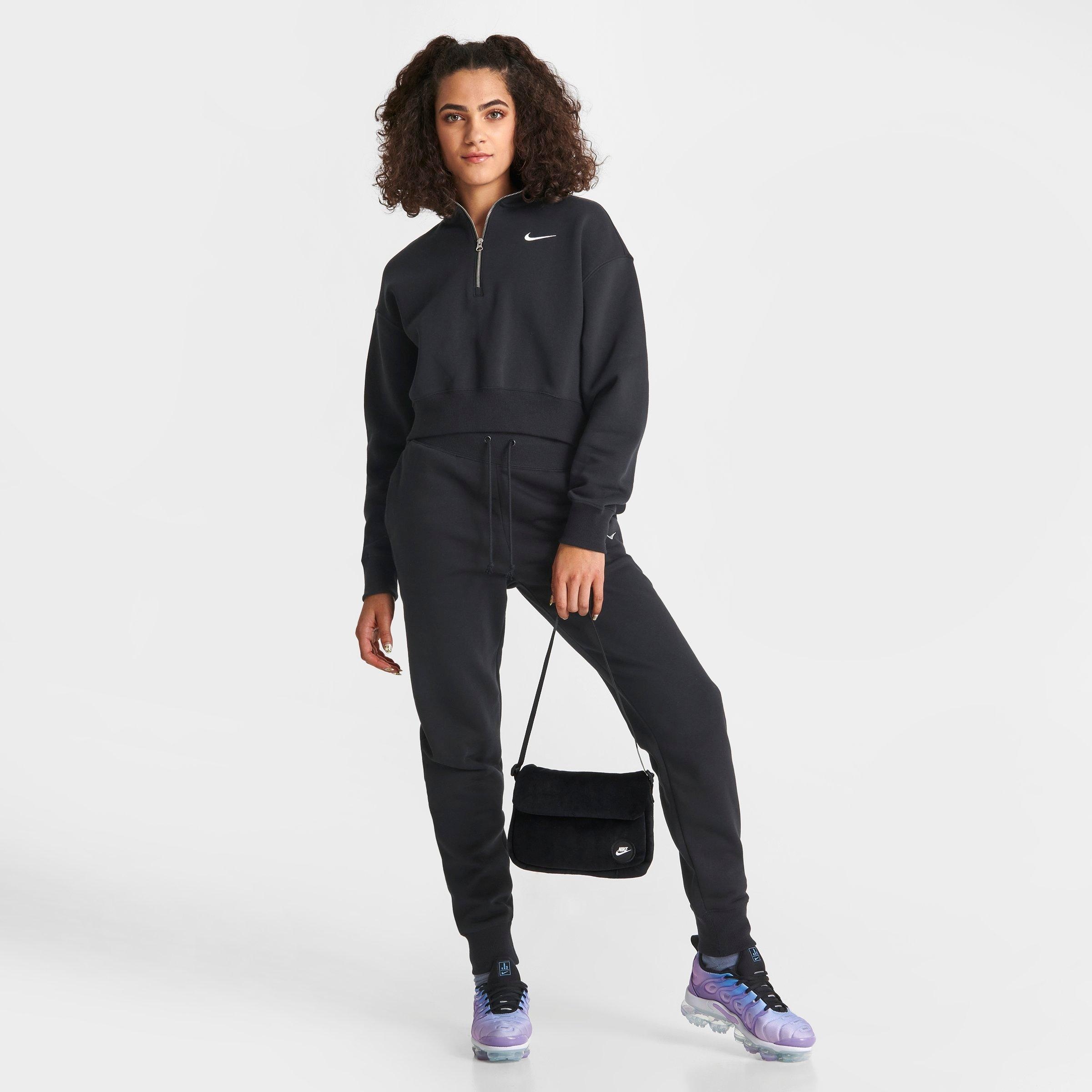 WOMEN'S NIKE SPORTSWEAR PHOENIX FLEECE OVERSIZED HALF-ZIP CROP SWEATSHIRT - 2