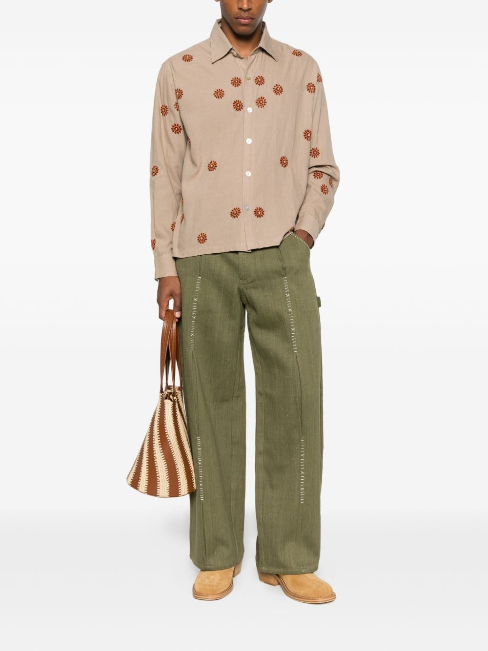 embroidered floral shirt - 2