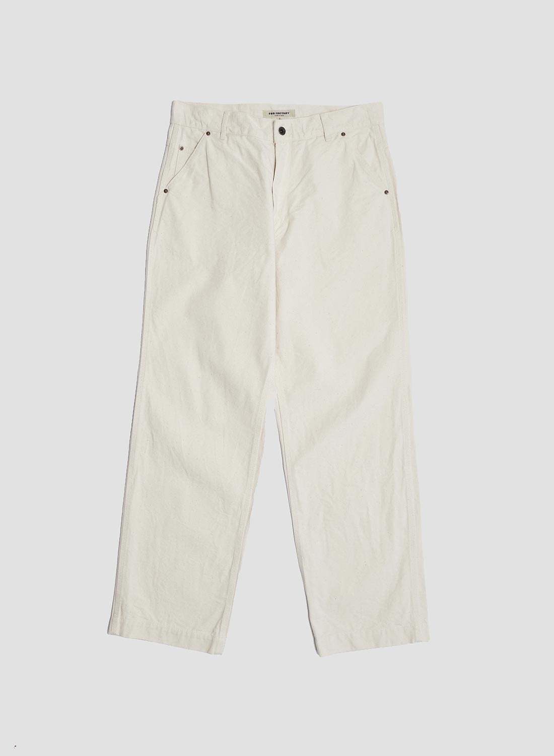 FOB Factory Cotton Duck Work Pant Ecru - 1