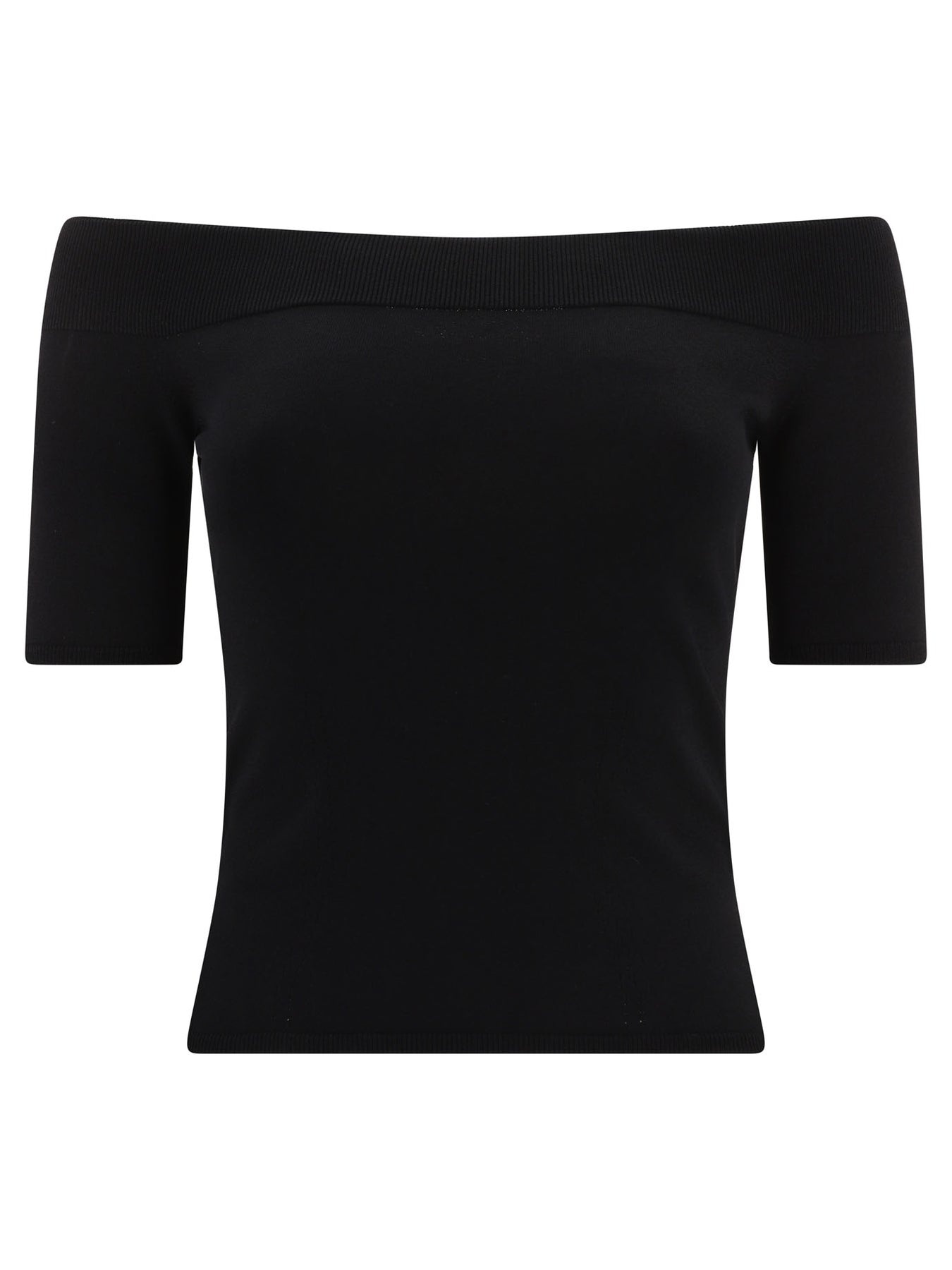 Boat-Neck Top Tops Black - 1