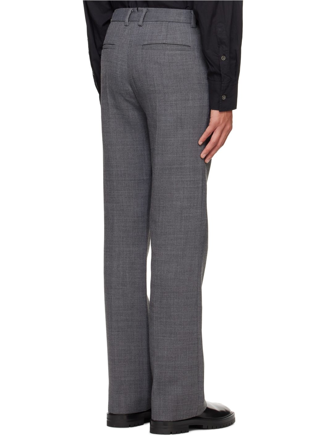 Gray Bootcut Trousers - 3