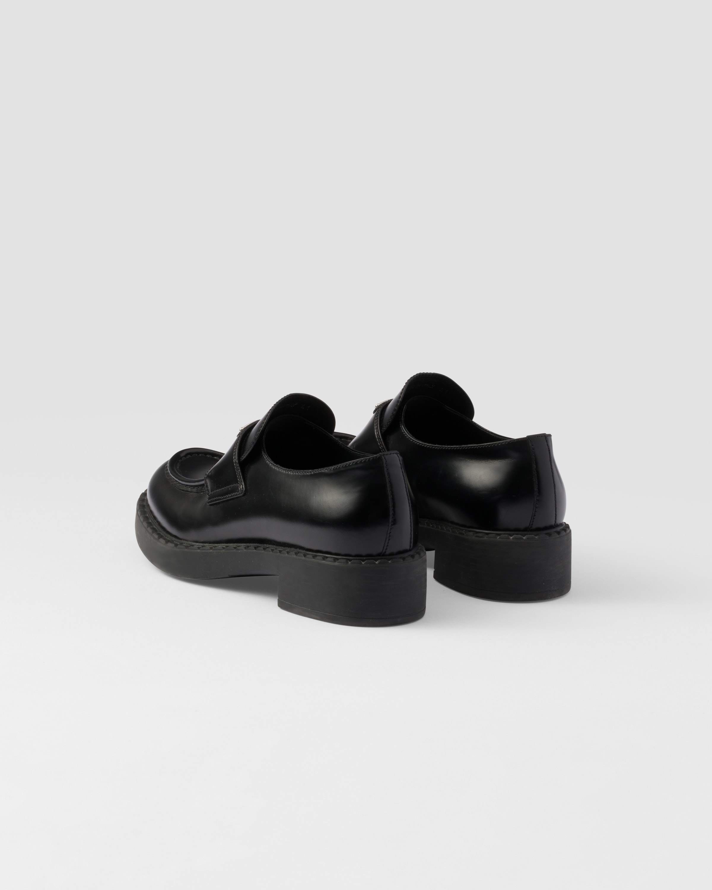 Chocolate brushed leather loafers - 4