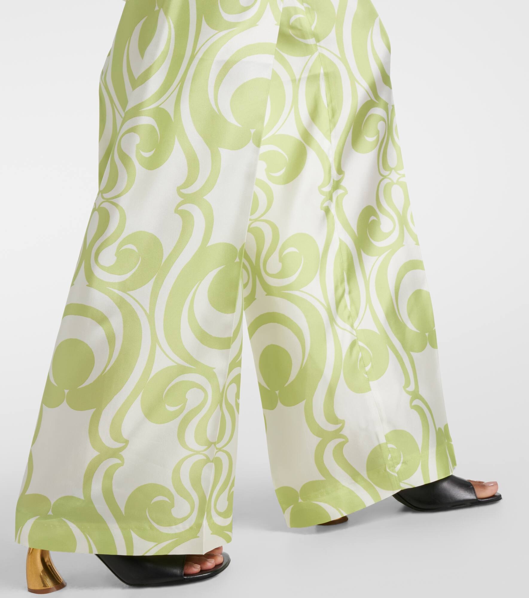 Printed silk wide-leg pants - 5