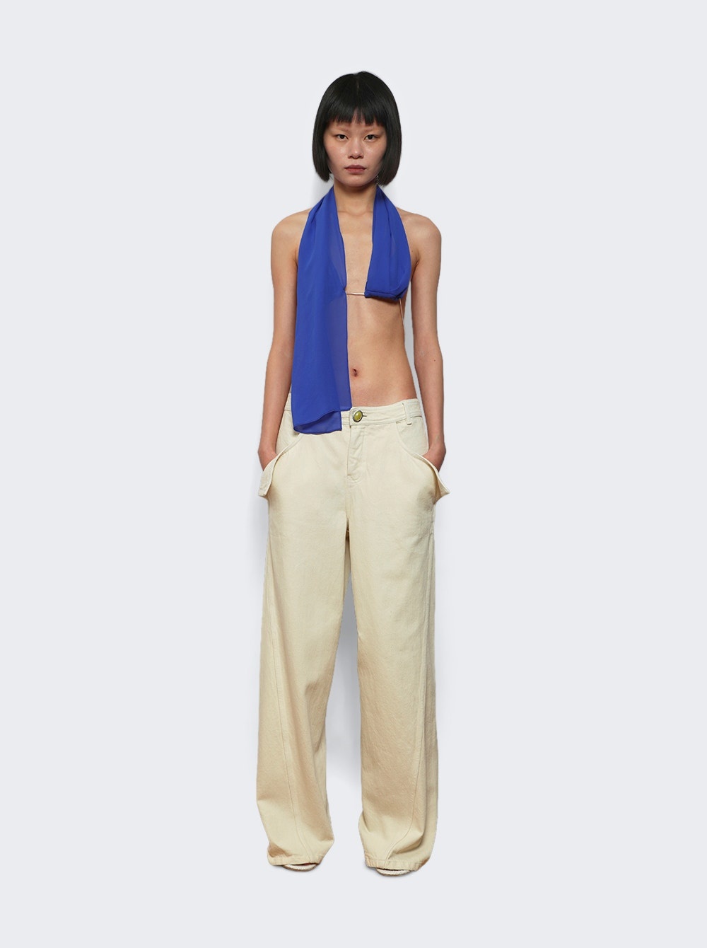 Scarf Chain Bra Top Yves Blue - 5