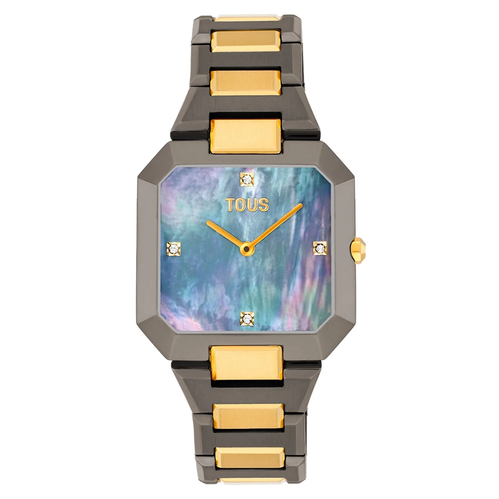 Analog watch with black and gold-colored steel bracelet and gray mother-of-pearl face Karat - 1
