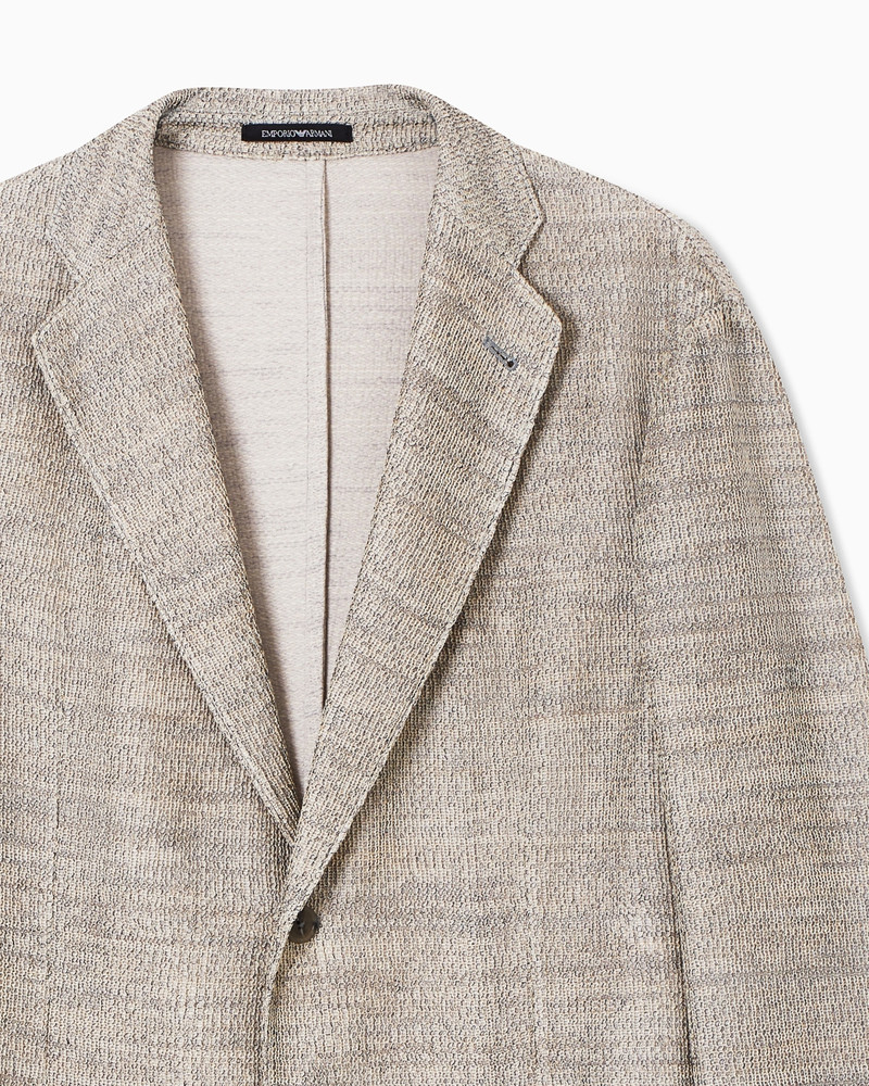 EMPORIO ARMANI ICON 3D-EFFECT KNIT SINGLE-BREASTED JACKET outlook
