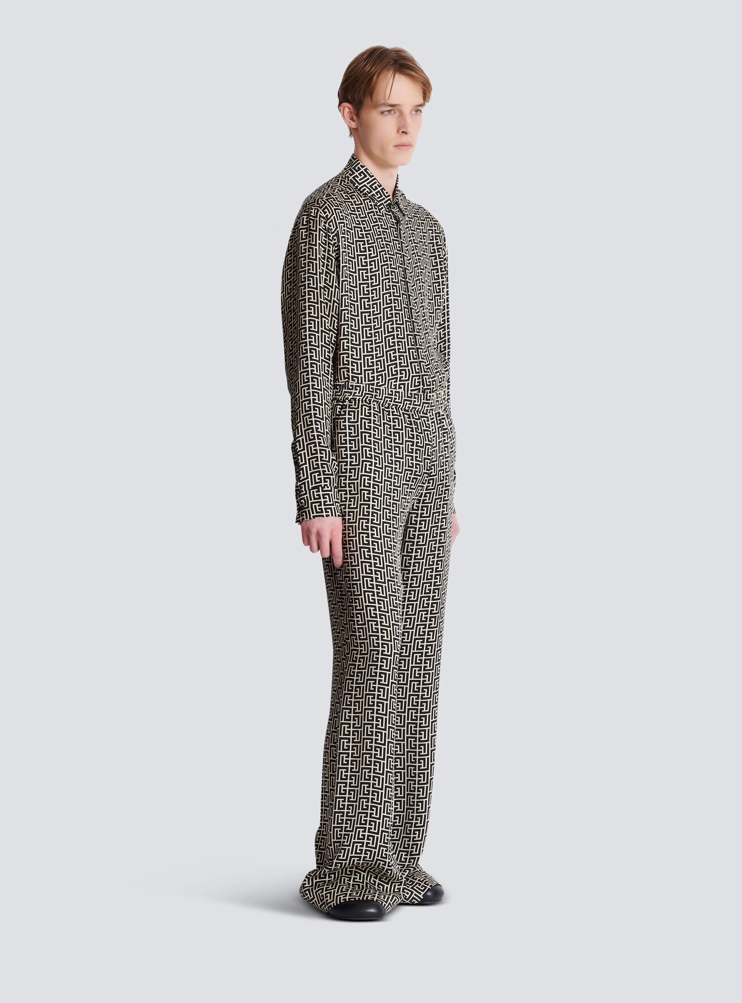 Monogrammed flowing trousers - 3
