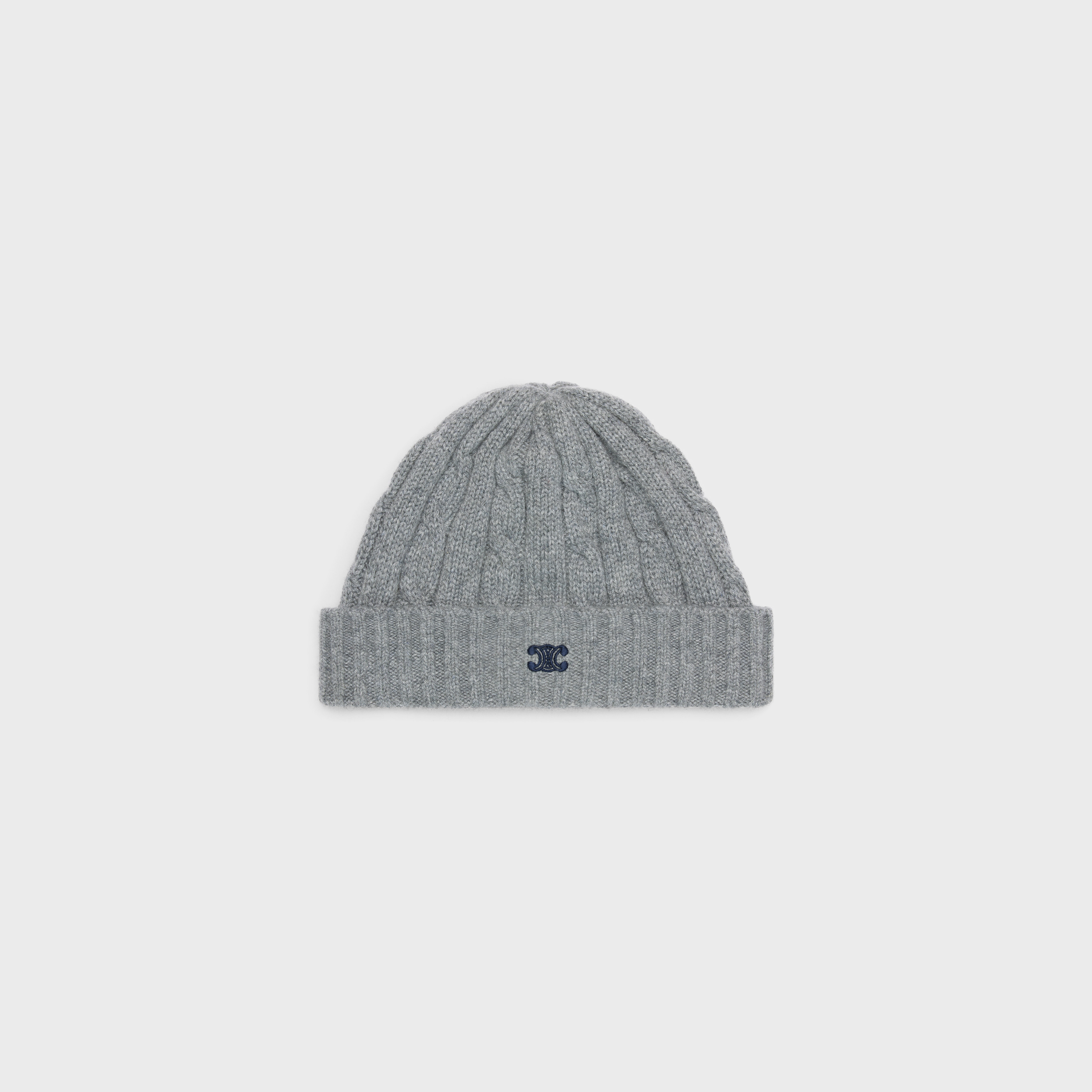 cable-knit triomphe cap in cashmere - 1