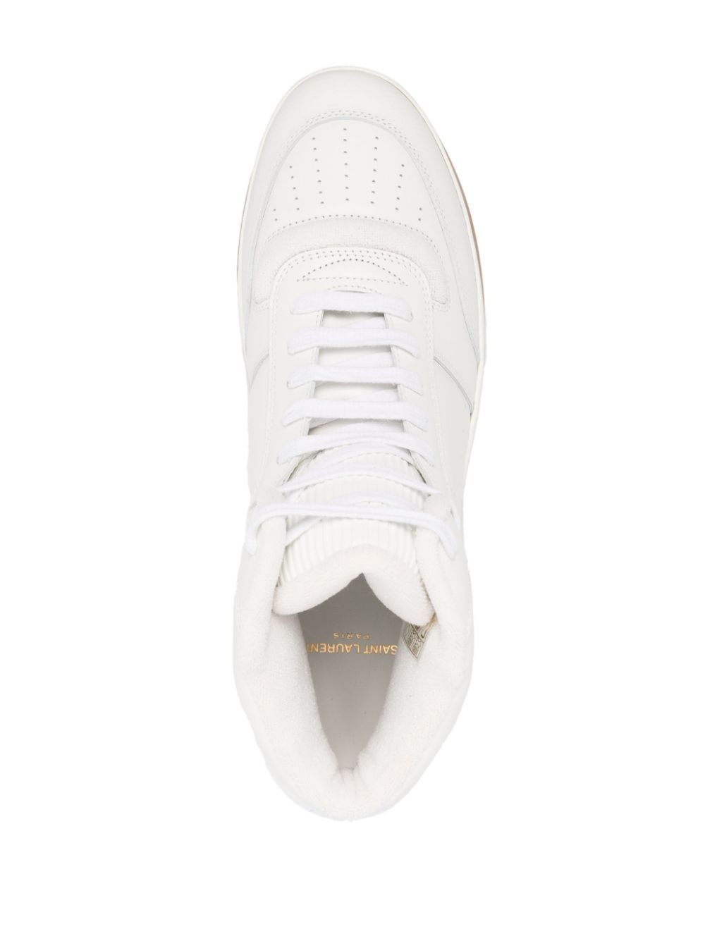high-top leather sneakers - 4
