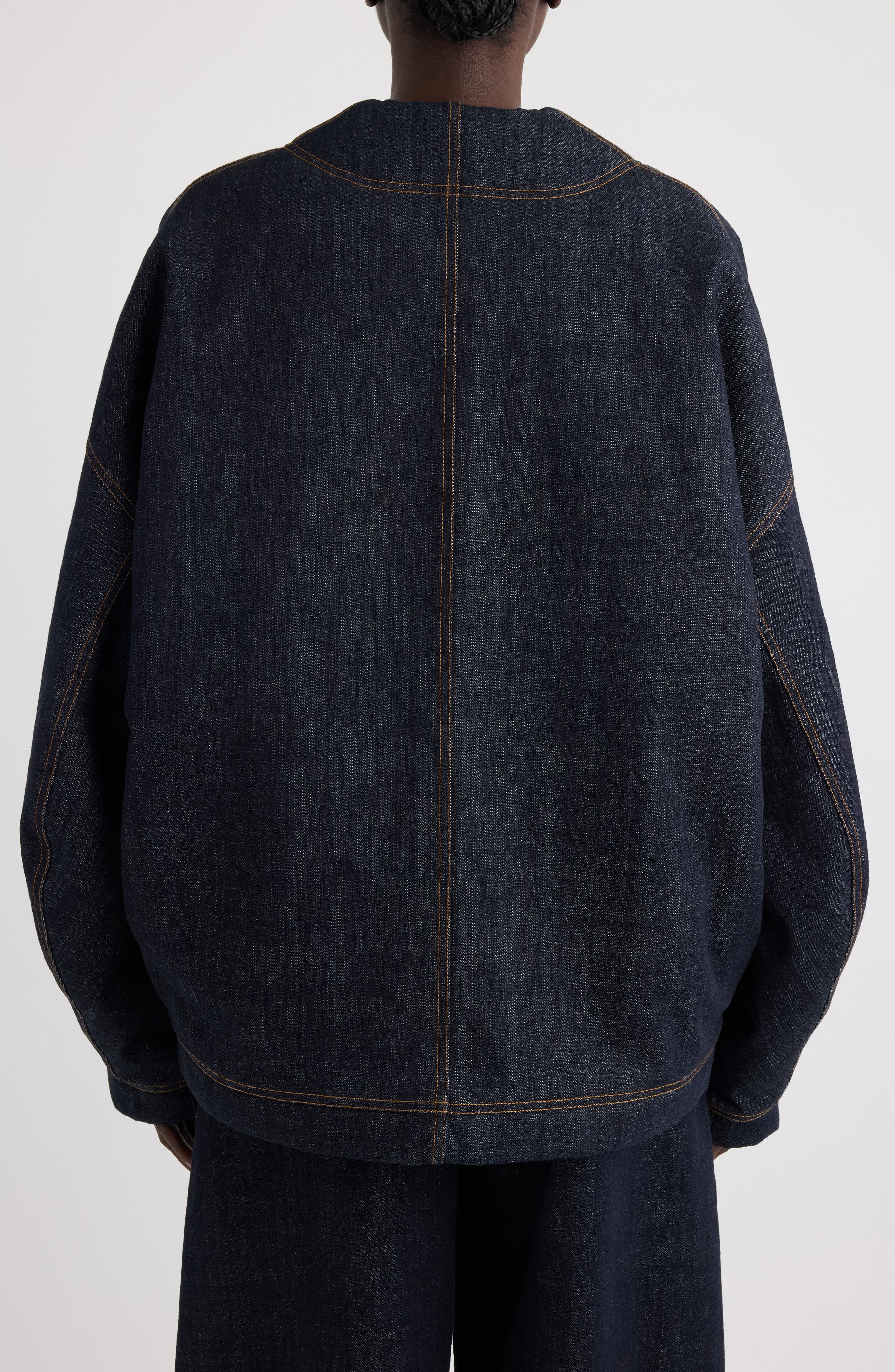 Jacquemus Le Cardigan de-Nîmes Oversize Denim Cardigan in Dark Navy at Nordstrom - 3