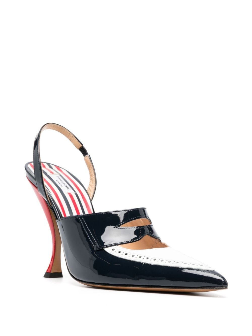 curved-heel 120mm leather pumps - 2