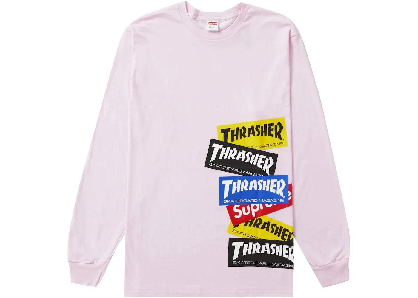 Supreme Thrasher Multi Logo L/S Tee Light Pink - 1