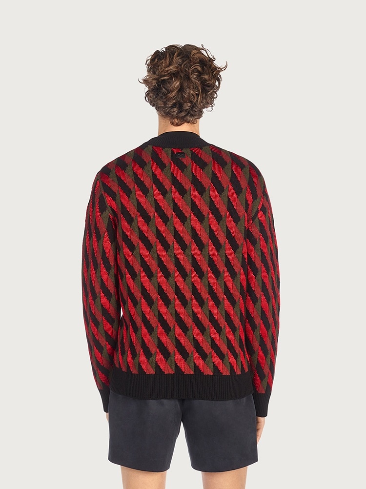 GEOMETRIC JACQUARD SWEATER - 4