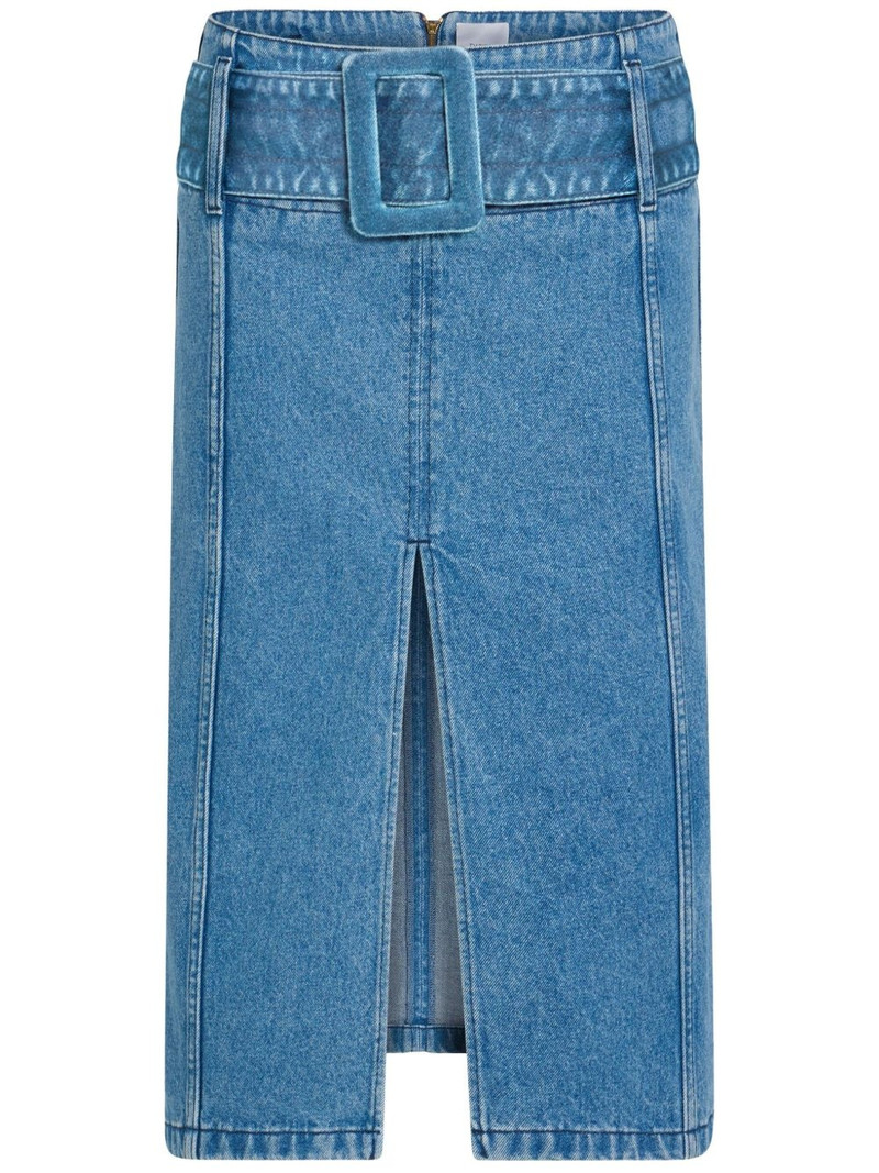 belted denim midi skirt 1