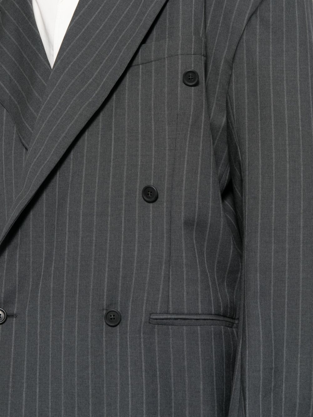 striped double-breasted blazer - 5