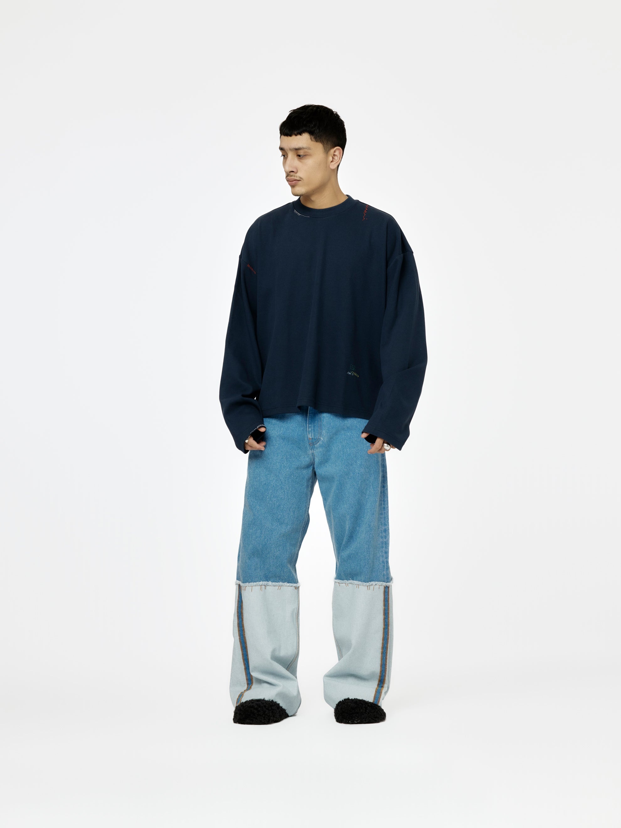 OVERSIZED LONG-SLEEVED T-SHIRT (BLUE CHINA) - 4