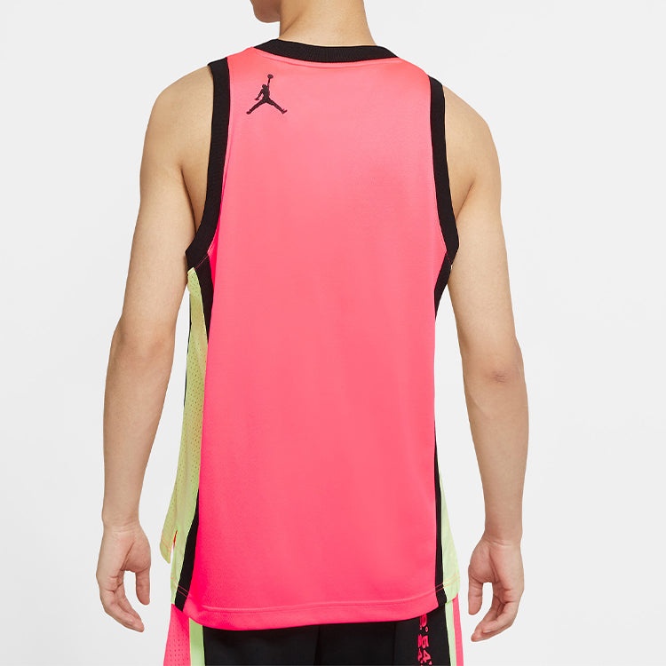 Air Jordan Air Dongdan Basketball Round Collar Vest Male Pink CW7078-654 - 3