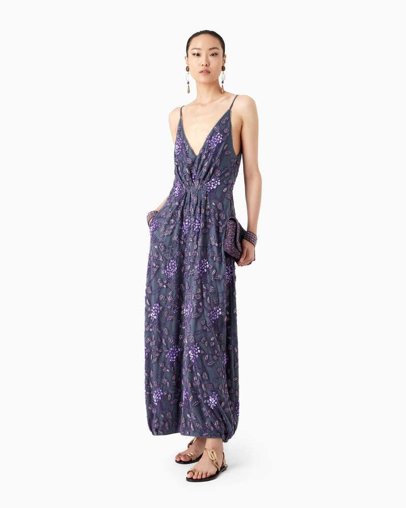 GIORGIO ARMANI Embroidered long dress outlook