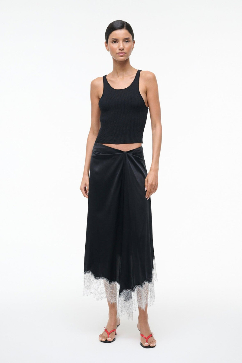 STAUD SONOMA SILK SKIRT BLACK 3