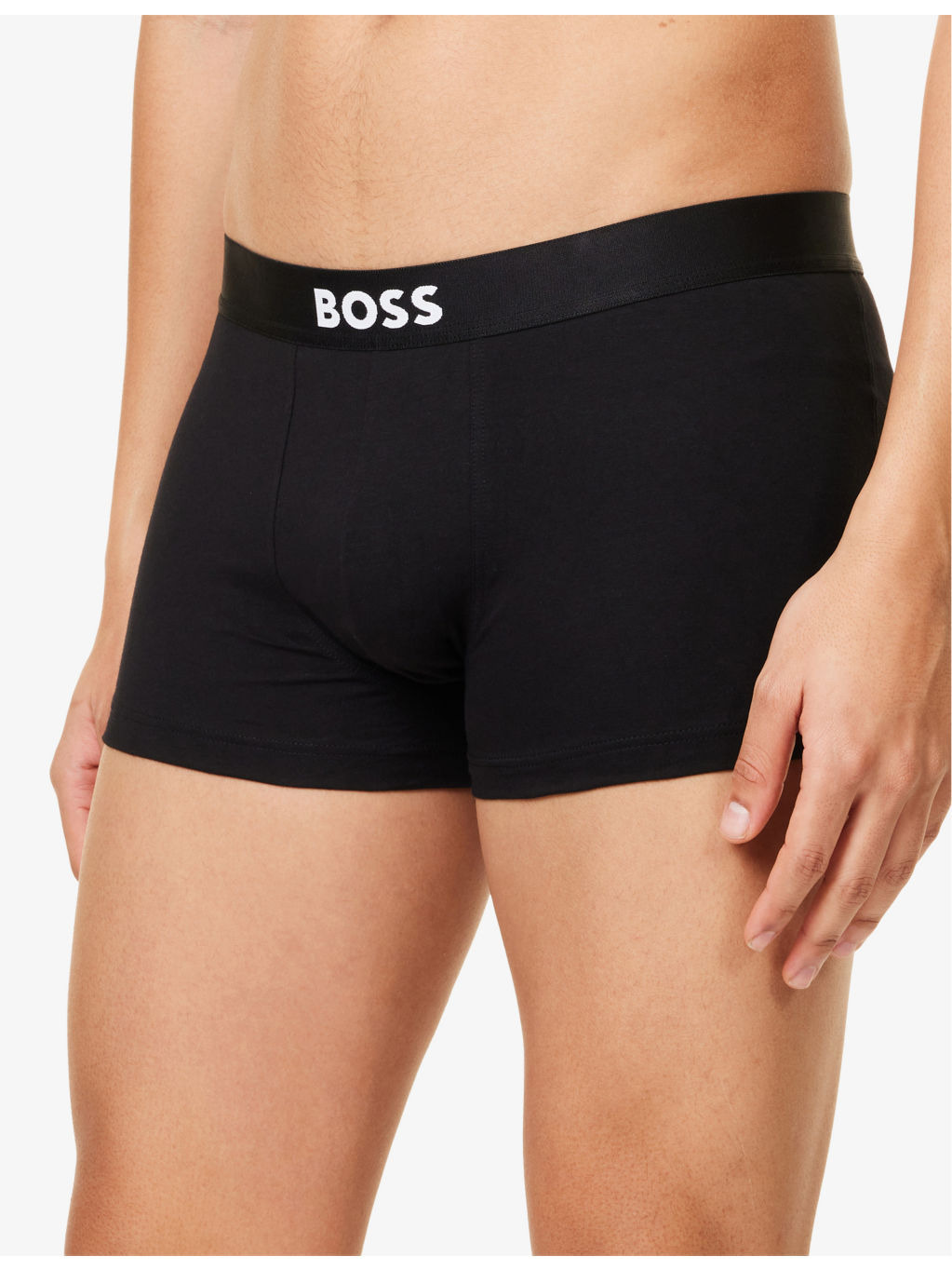 BOSS ONE x David Beckham Logo-Waistband Pack of Three Stretch-Cotton Trunks - 4