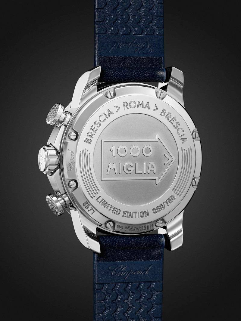 Mille Miglia GTS Azzurro Chrono Automatic Limited Edition 44mm Stainless Steel and Leather Watch, Re 4