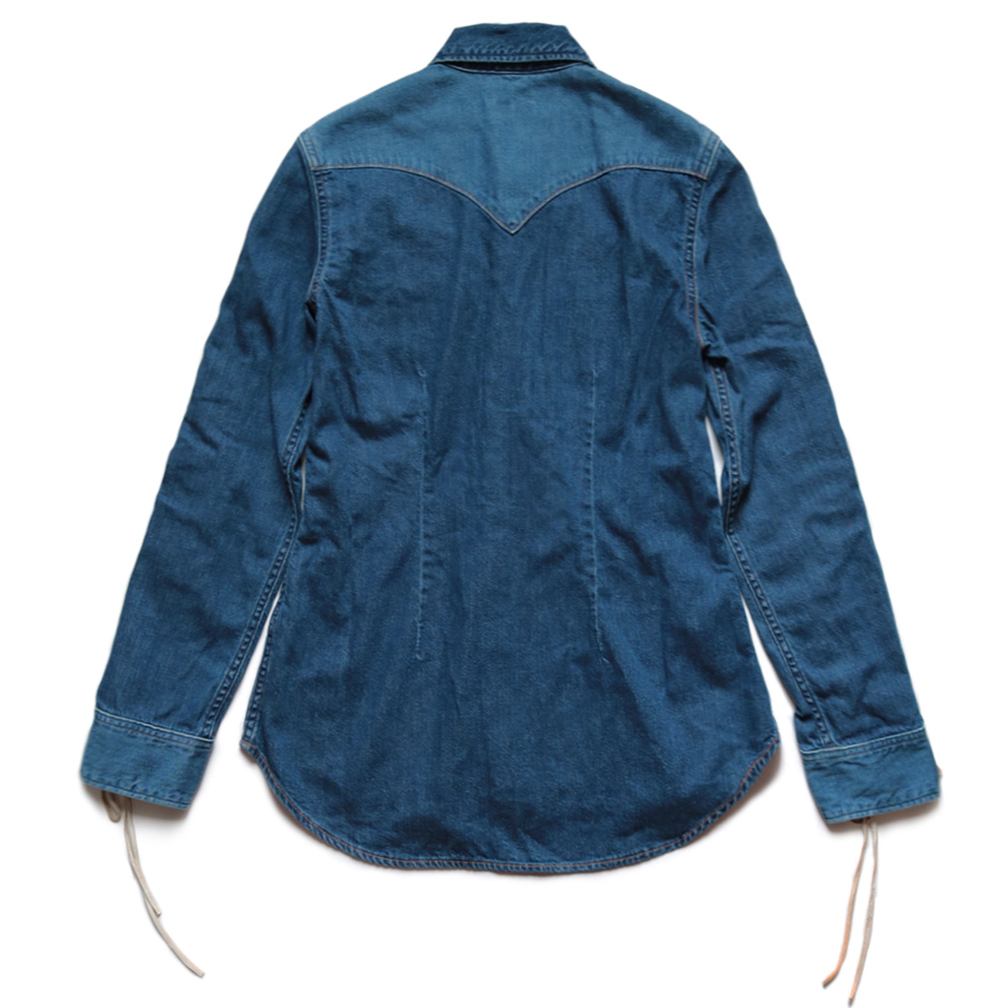 8oz DENIM LACE-UP WESTERN SHIRT LADIES - INDIGO - 2