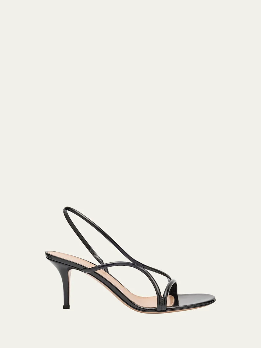 Shiny Nappa Strappy Slingback Sandals - 1