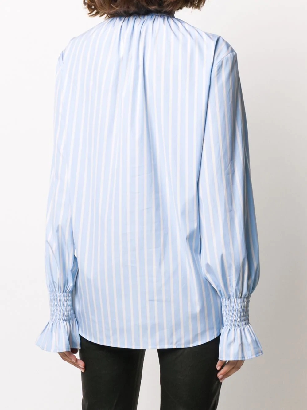 striped ruff blouse - 4