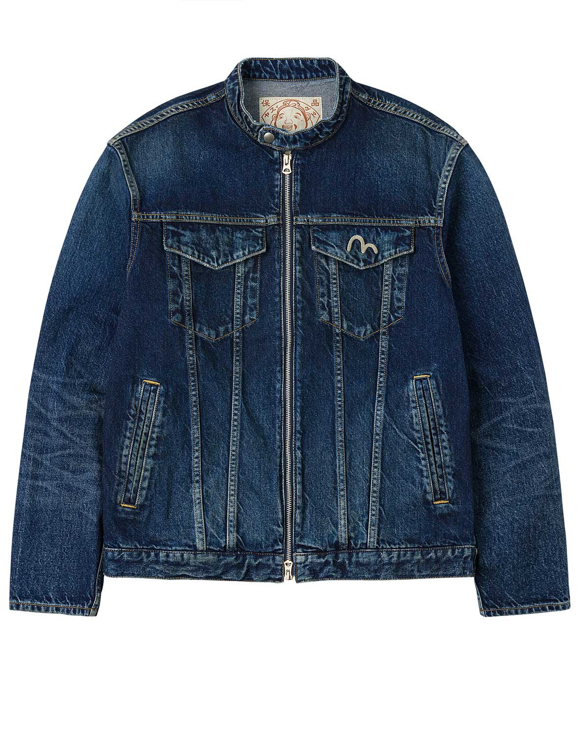 Seagull Embroidery Regular Fit Denim Rider Jacket - 14
