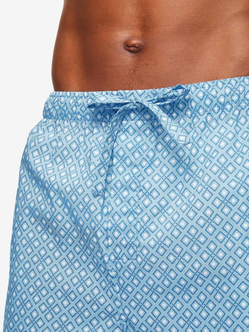 Men's Lounge Shorts Ledbury 56 Cotton Batiste Blue - 5