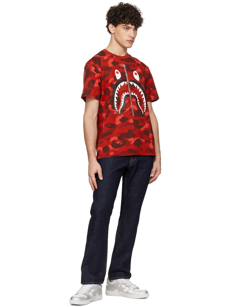 A BATHING APE® Red Color Camo Shark T-shirt outlook