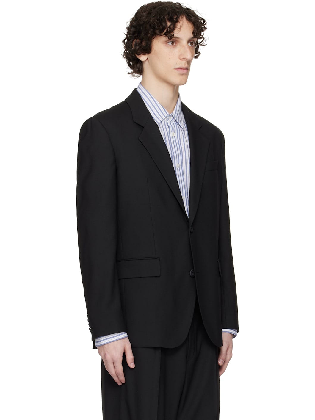 Black Cavalry Twill Blazer - 2